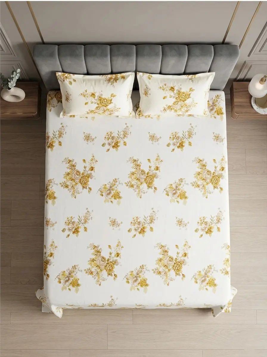 Nancy Florida | 100% Cotton | King Size Bedsheet
